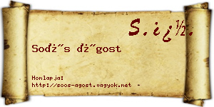 Soós Ágost névjegykártya